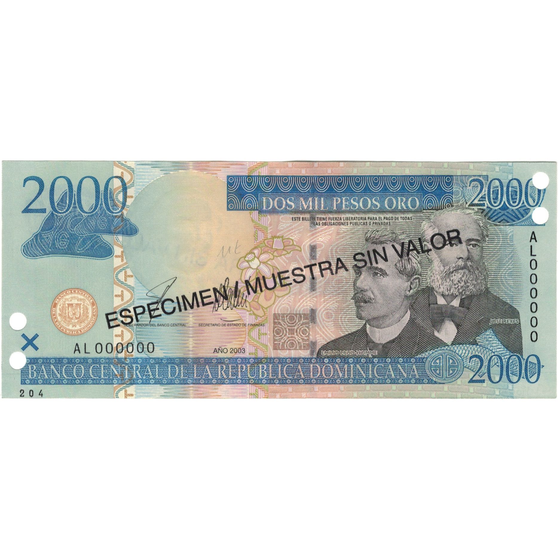 Banknote, Dominican Republic, 2000 Pesos Oro, 2003, 2003, KM:174s2, UNC(64)