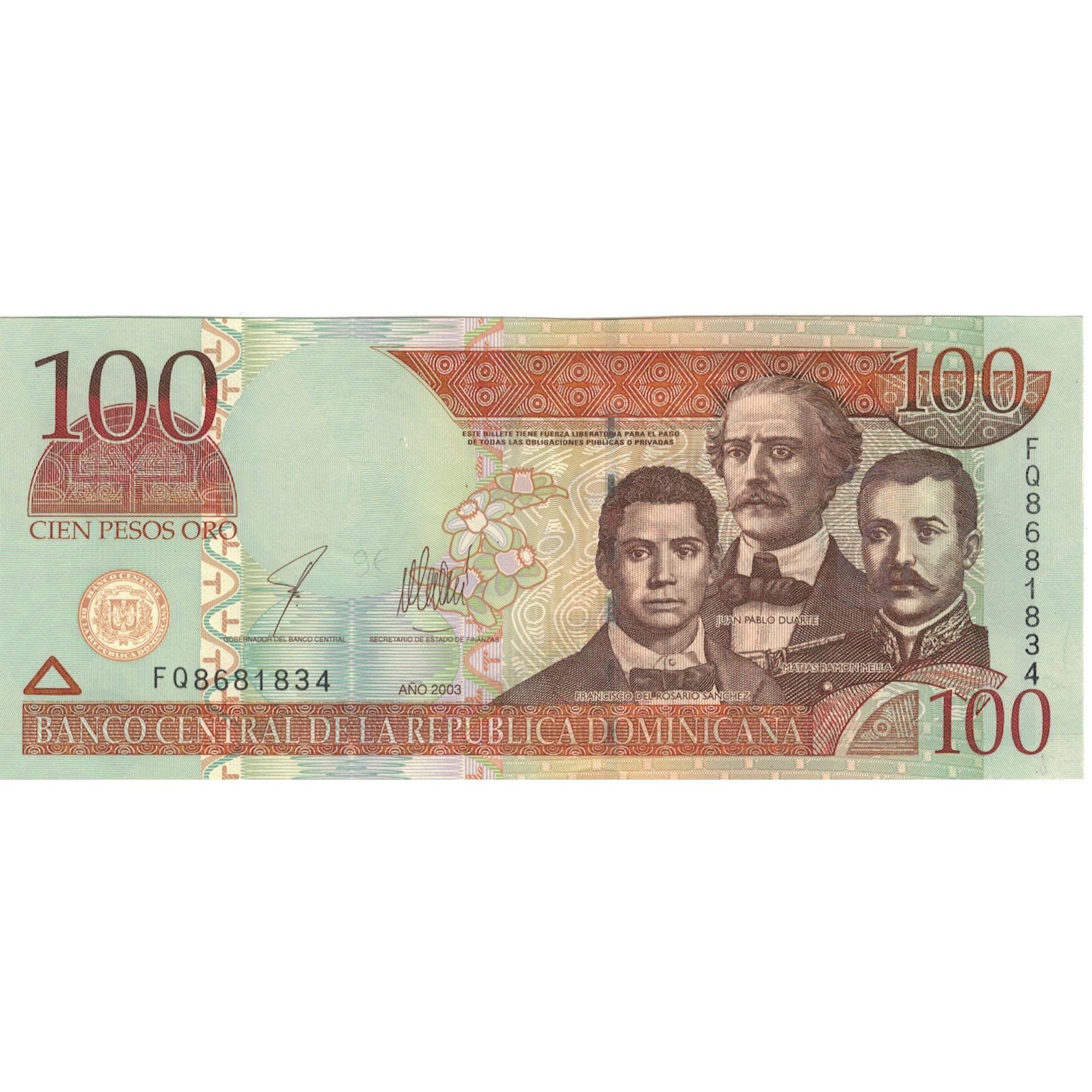 Banknote, Dominican Republic, 100 Pesos Oro, 2003, 2003, KM:171c, UNC(64)