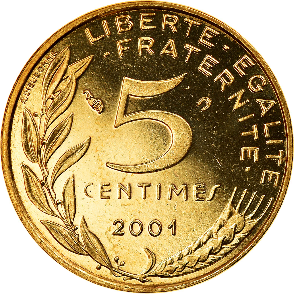 Coin, France, Marianne, 5 Centimes, 2001, Paris, Proof, 