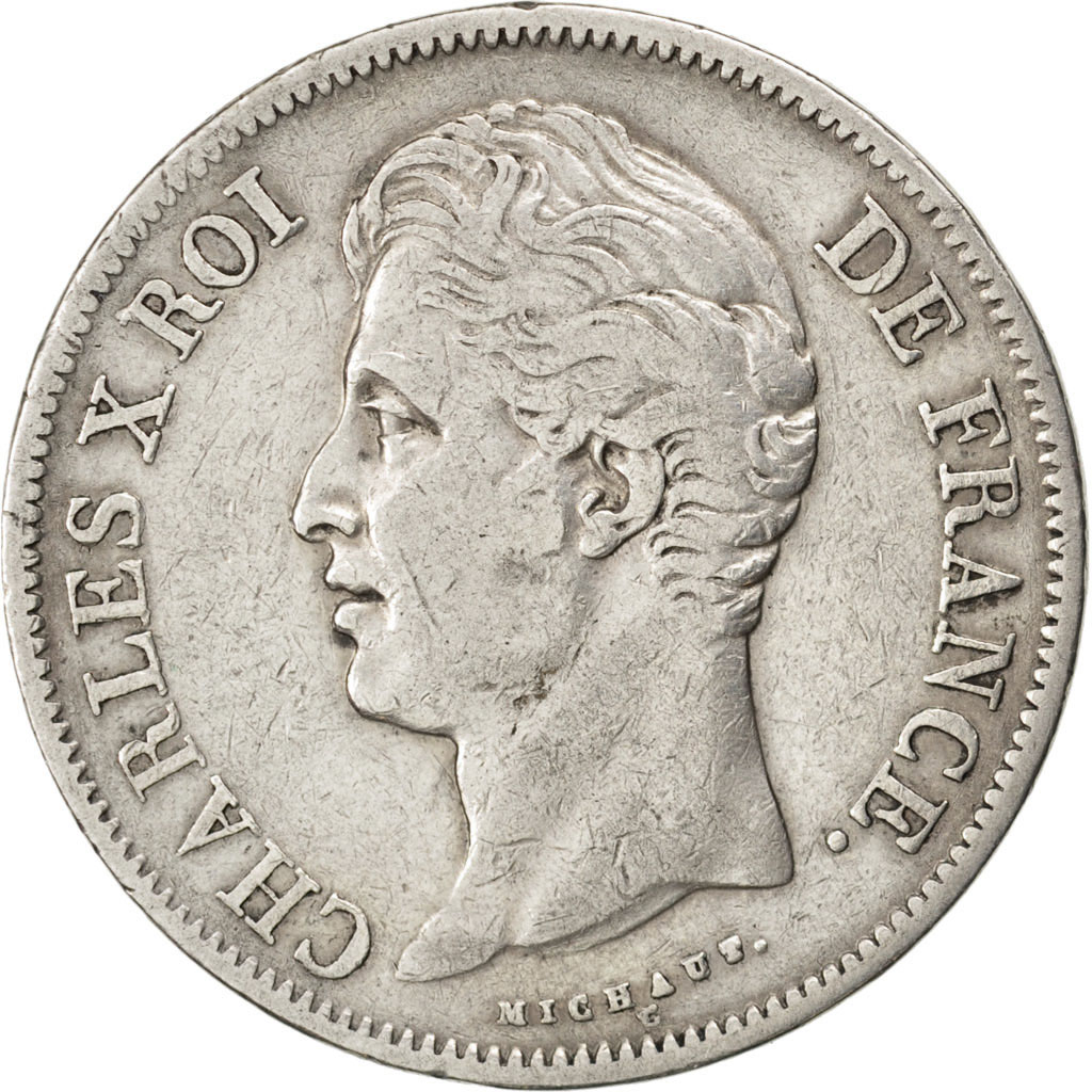 Coin, France, Charles X, 5 Francs, 1830, Lyon, , Silver, KM:728.4
