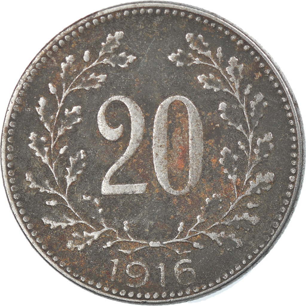 Münze, Österreich, Karl I, 20 Heller, 1916, S+, Iron, KM:2826