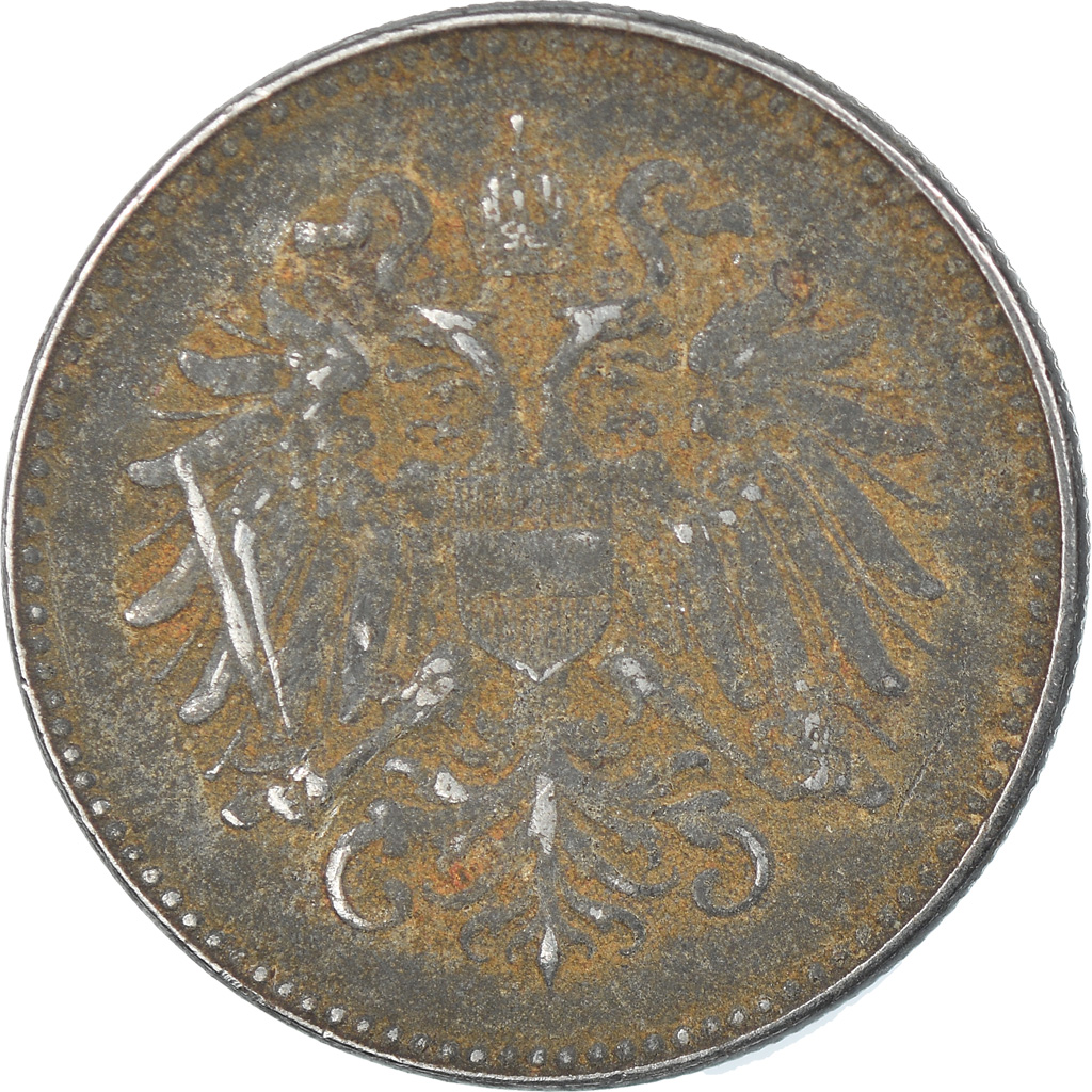 Moneda, Austria, Karl I, 20 Heller, 1917, BC+, Hierro, KM:2826