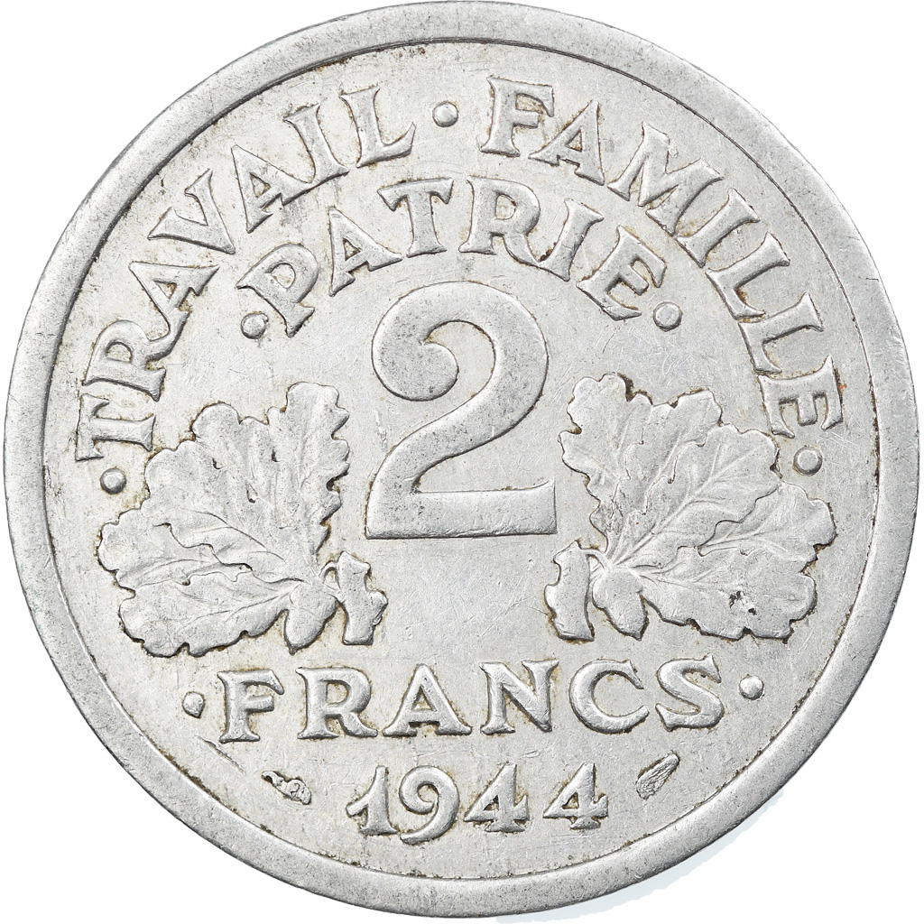France, Bazor, 2 Francs, 1944, Beaumont - Le Roger, , Aluminum