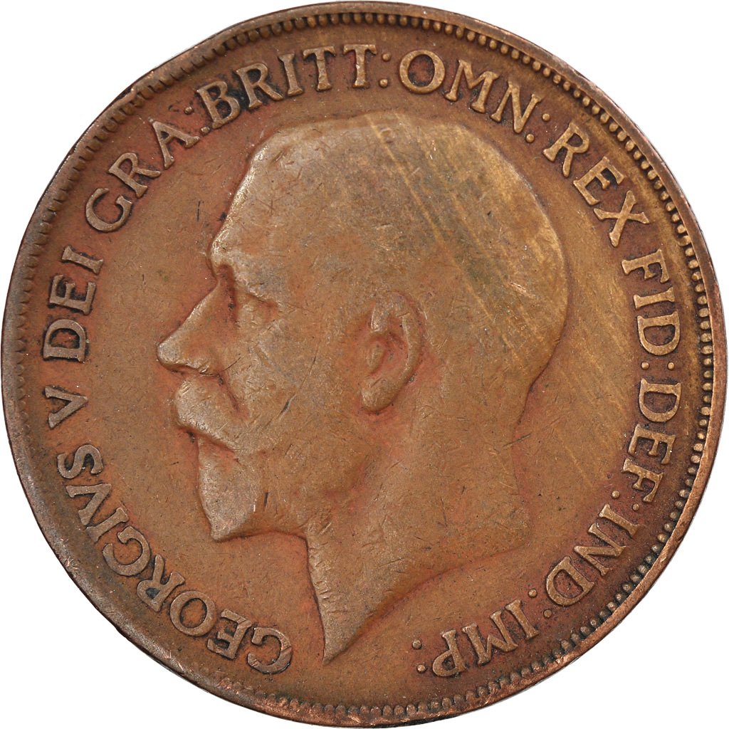 Moneda, Gran Bretaña, George V, Penny, 1920, BC+, Bronce, KM:810