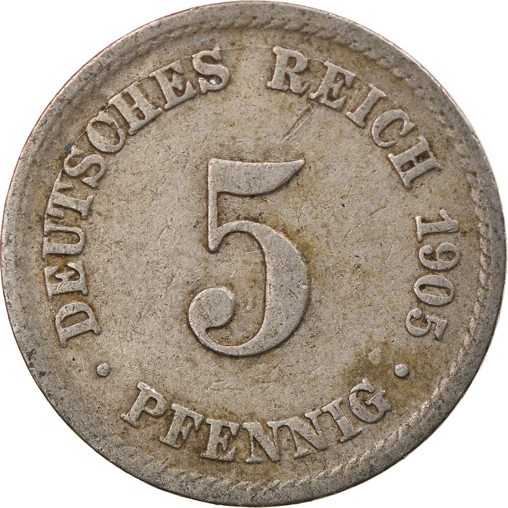 Münze, GERMANY - EMPIRE, Wilhelm II, 5 Pfennig, 1905, Berlin, SS