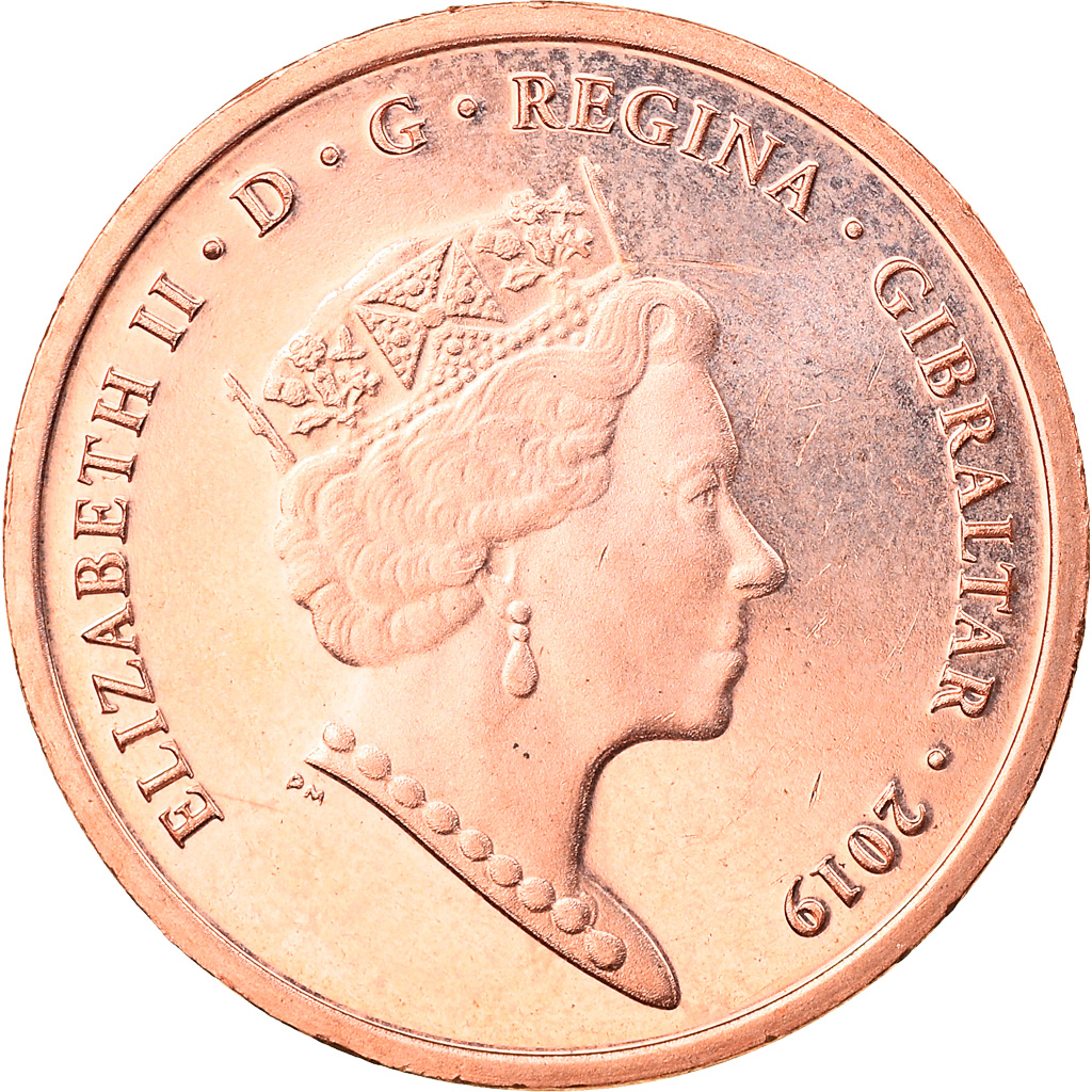 Coin, Gibraltar, Island games, Penny, 2019, , Bronze Plated Steel