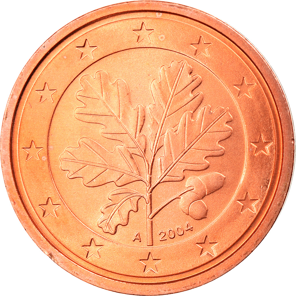 Bundesrepublik Deutschland, 2 Euro Cent, 2004, Berlin, STGL, Copper Plated
