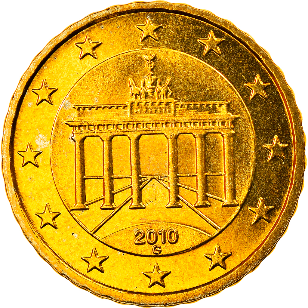 Bundesrepublik Deutschland, 10 Euro Cent, 2010, Karlsruhe, STGL, Messing, KM:254