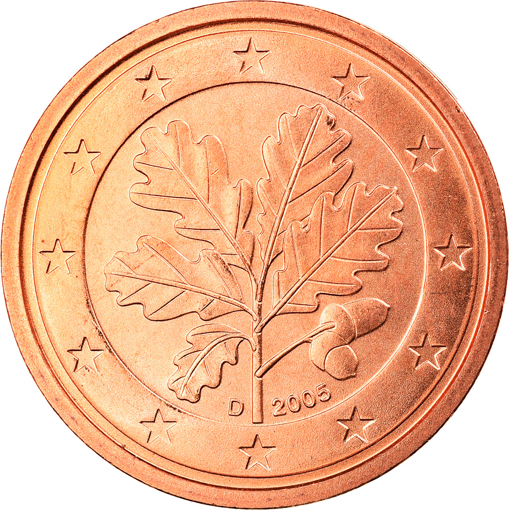 Bundesrepublik Deutschland, 2 Euro Cent, 2005, Munich, STGL, Copper Plated