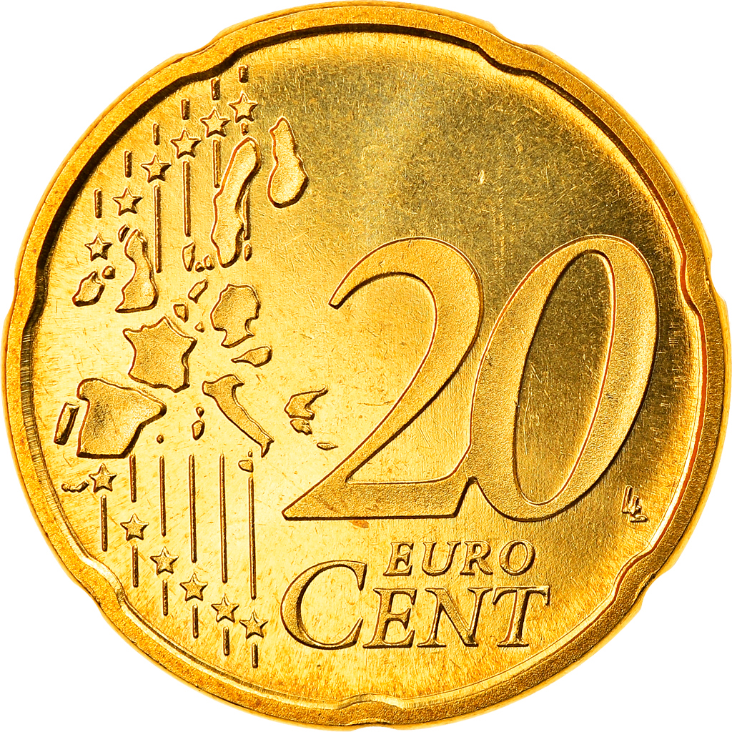 Luxemburg, 20 Euro Cent, 2002, Utrecht, Proof, STGL, Messing, KM:79