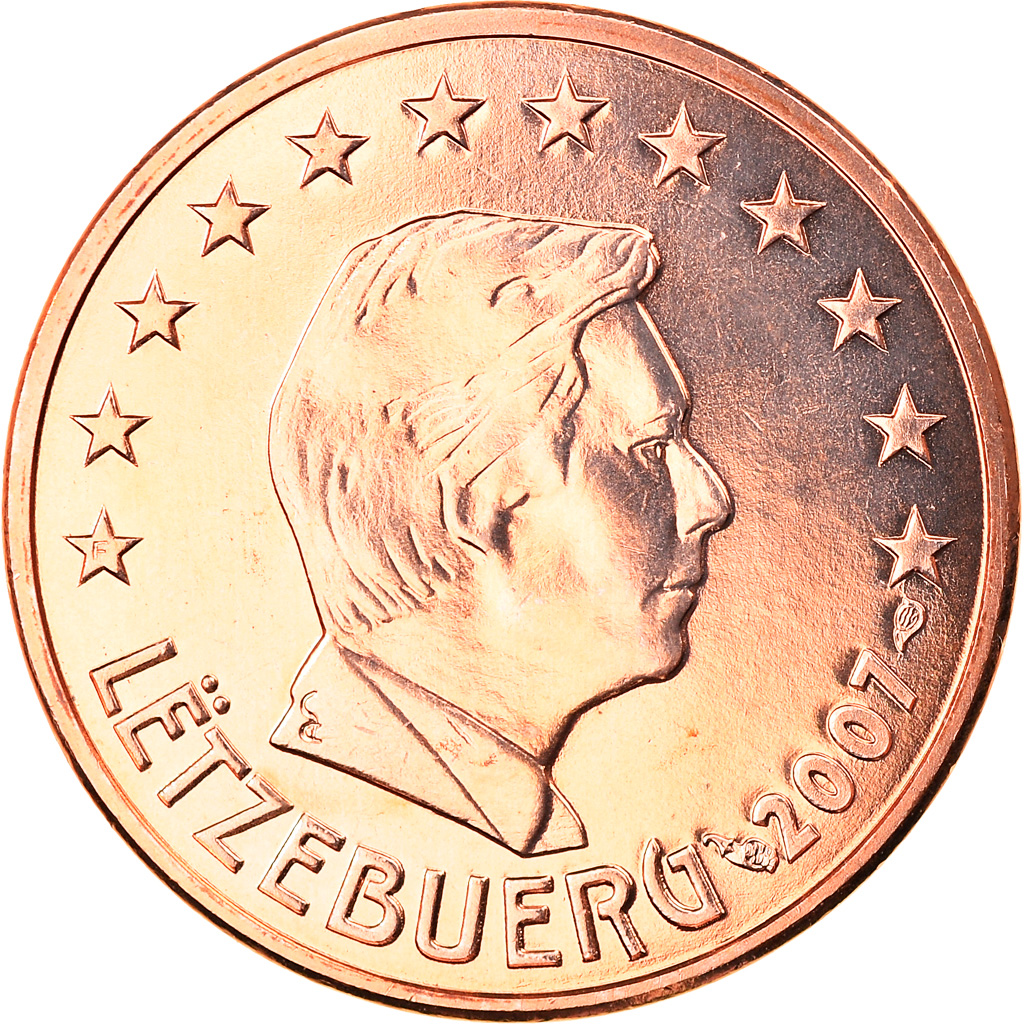 Luxemburg, 5 Euro Cent, 2007, Utrecht, STGL, Copper Plated Steel, KM:77