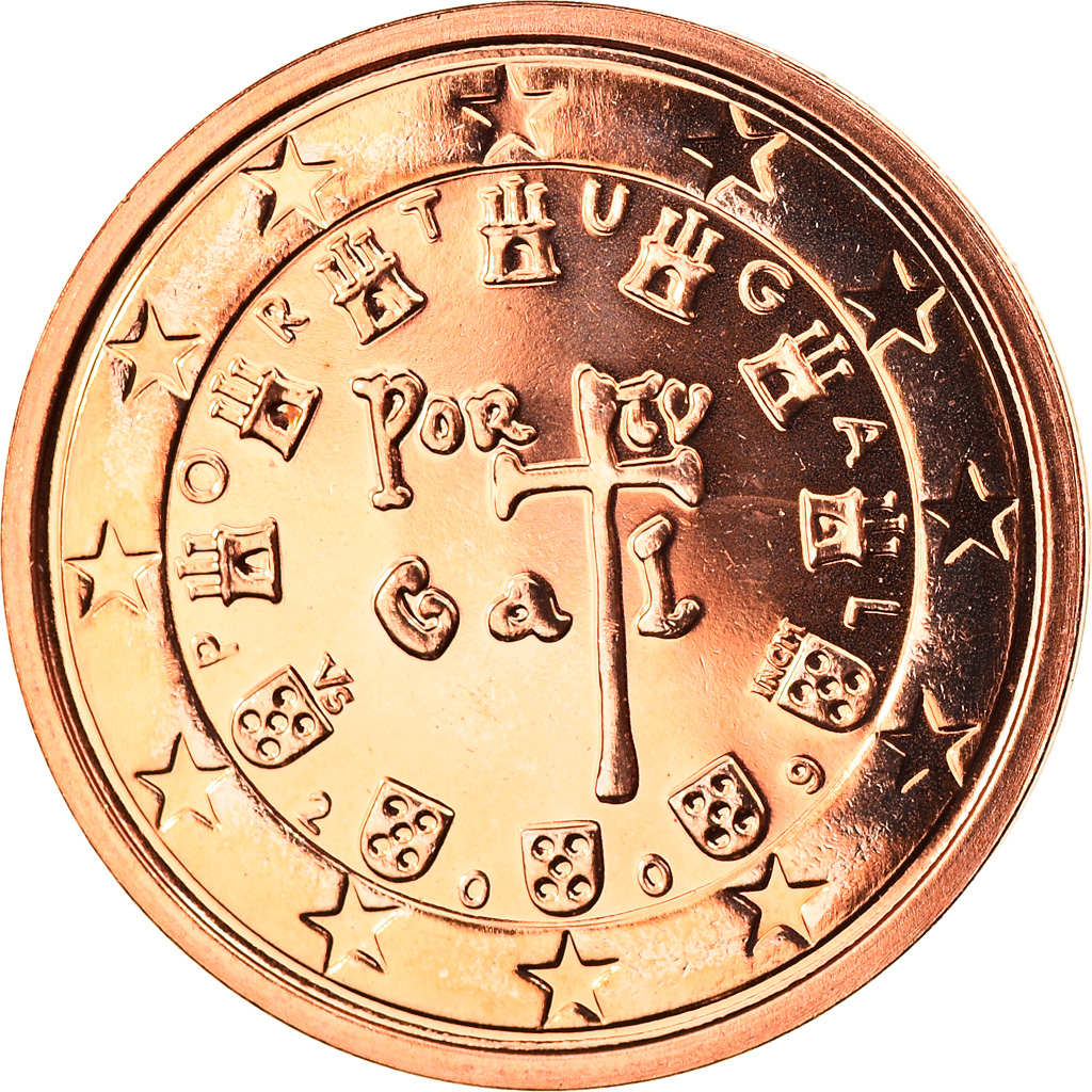 Portugal, 2 Euro Cent, 2009, Lisbon, STGL, Copper Plated Steel, KM:741