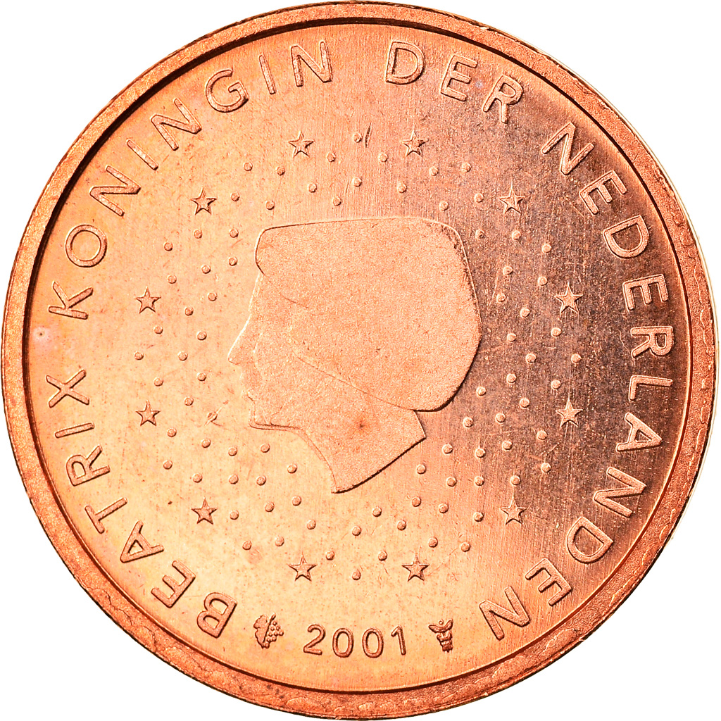 [#819777] Niederlande, 2 Euro Cent, 2001, Utrecht, STGL, Copper Plated Steel, KM