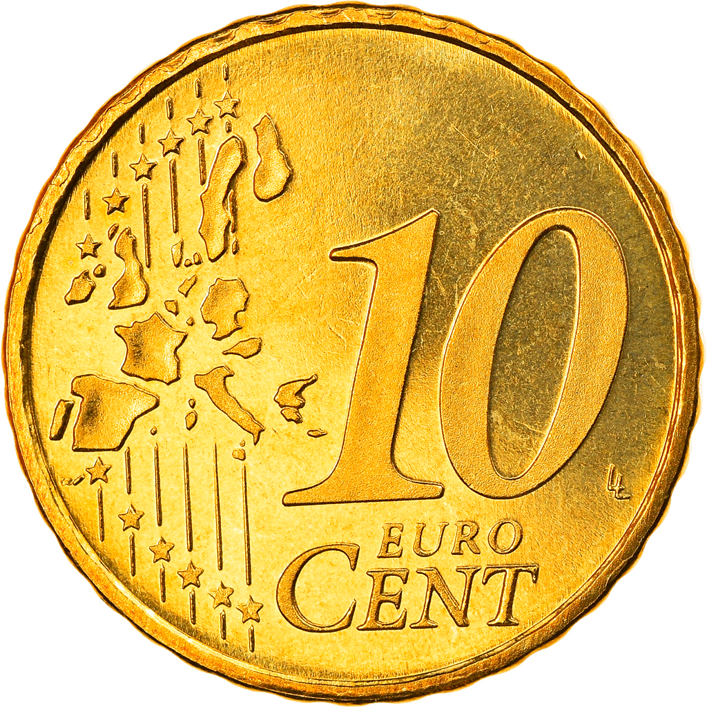 Niederlande, 10 Euro Cent, 2005, Utrecht, STGL, Messing, KM:237