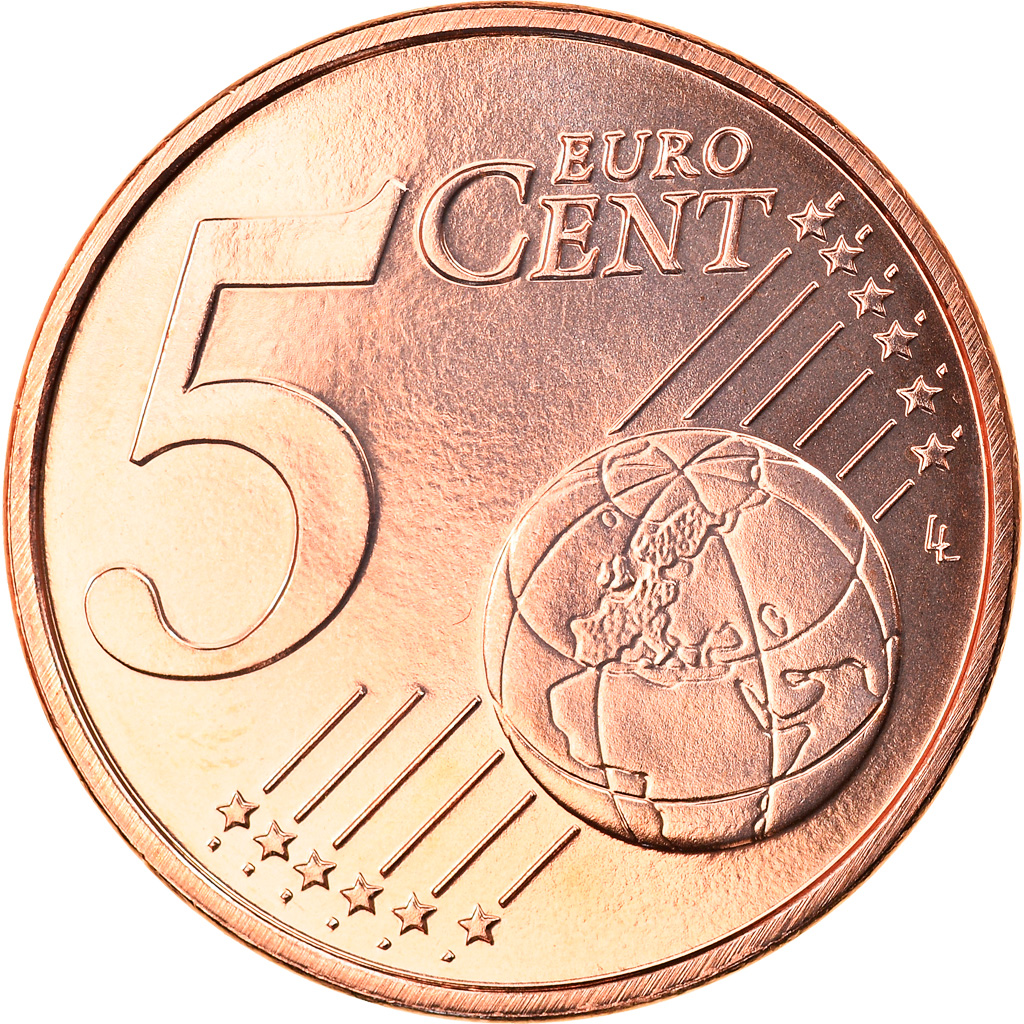 [#819834] Niederlande, 5 Euro Cent, 2008, Utrecht, STGL, Copper Plated Steel, KM