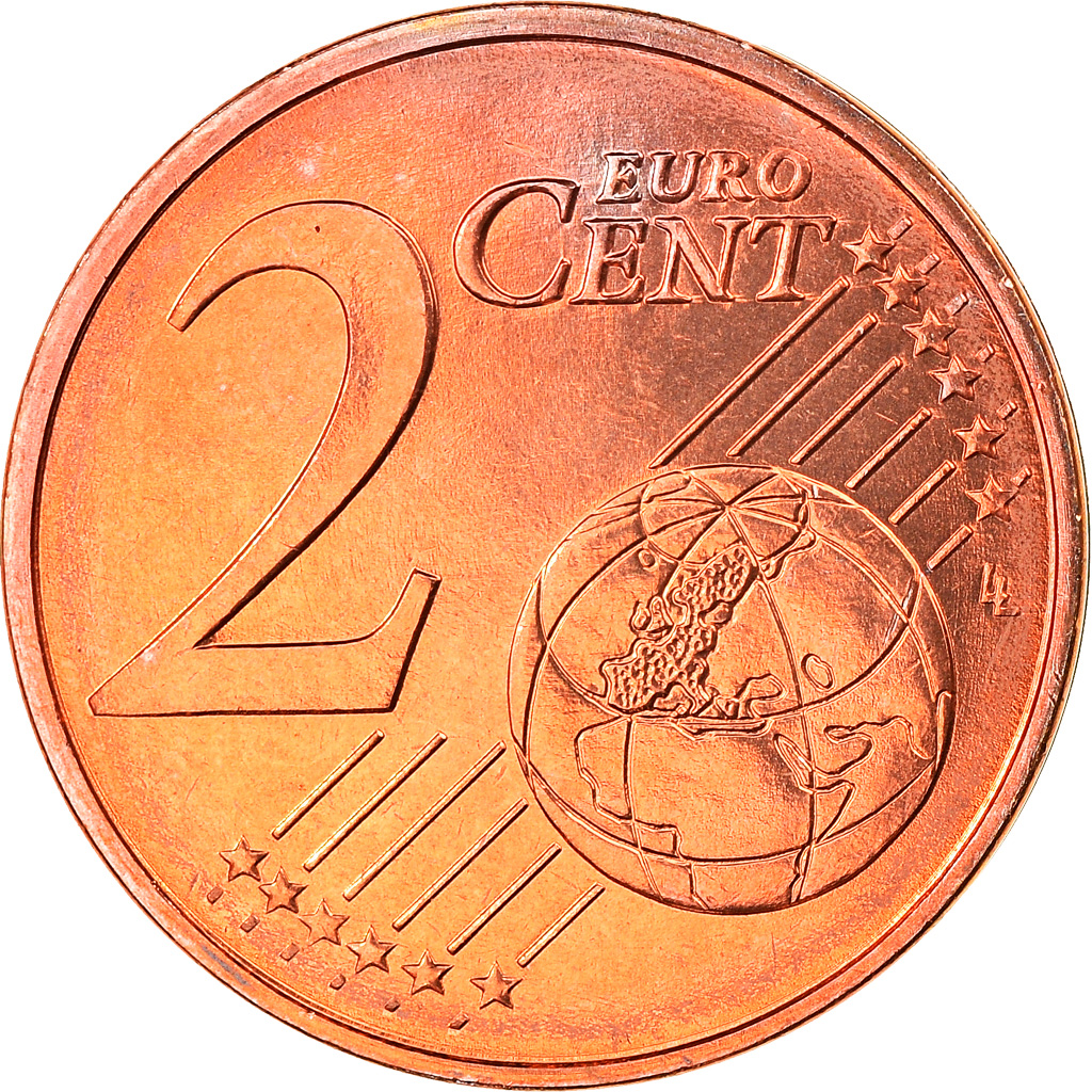 [#819883] Griechenland, 2 Euro Cent, 2010, Athens, STGL, Copper Plated Steel, KM