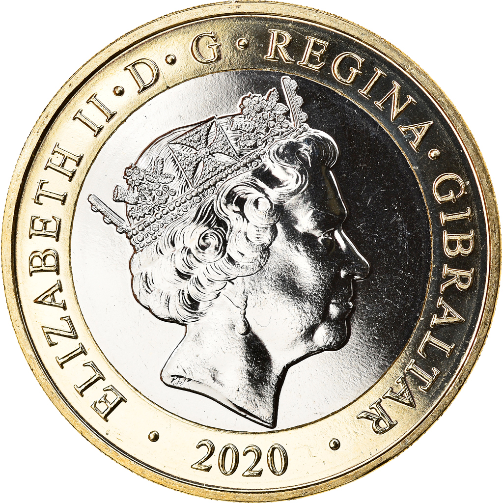 Coin, Gibraltar, Christmas, 2 Pounds, 2020, , Bi-Metallic