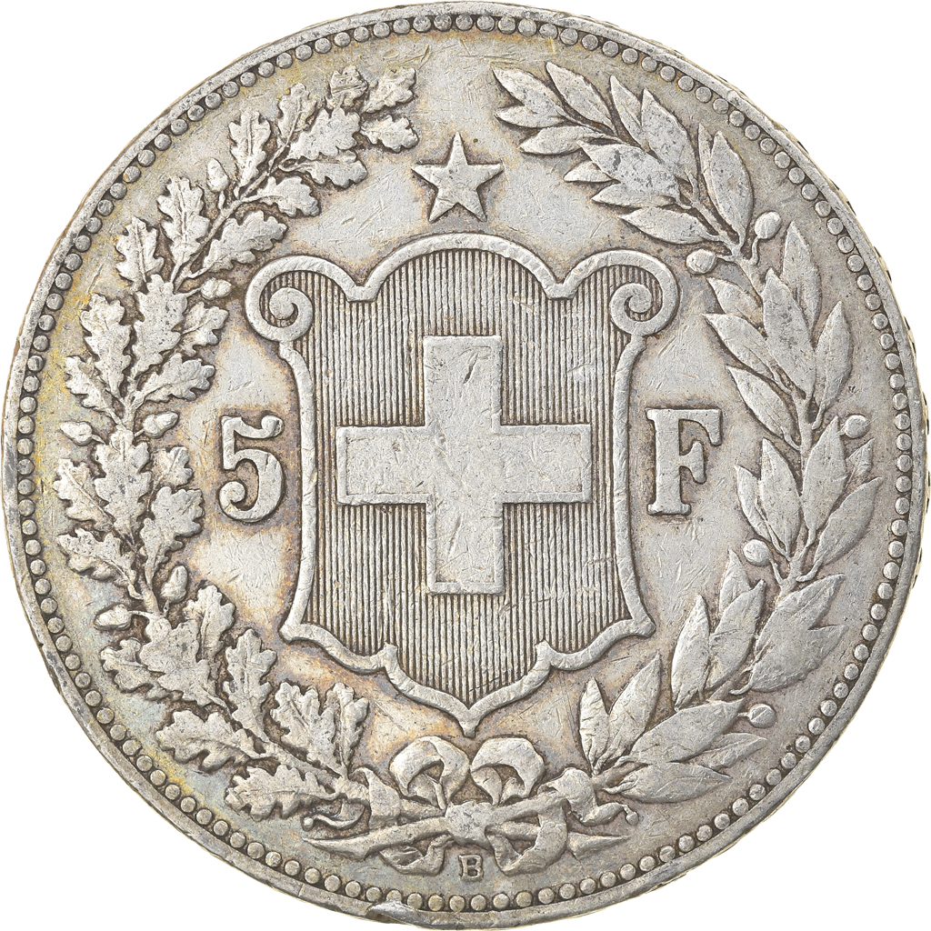 Coin, Switzerland, 5 Francs, 1891, Bern, , Silver, KM:34