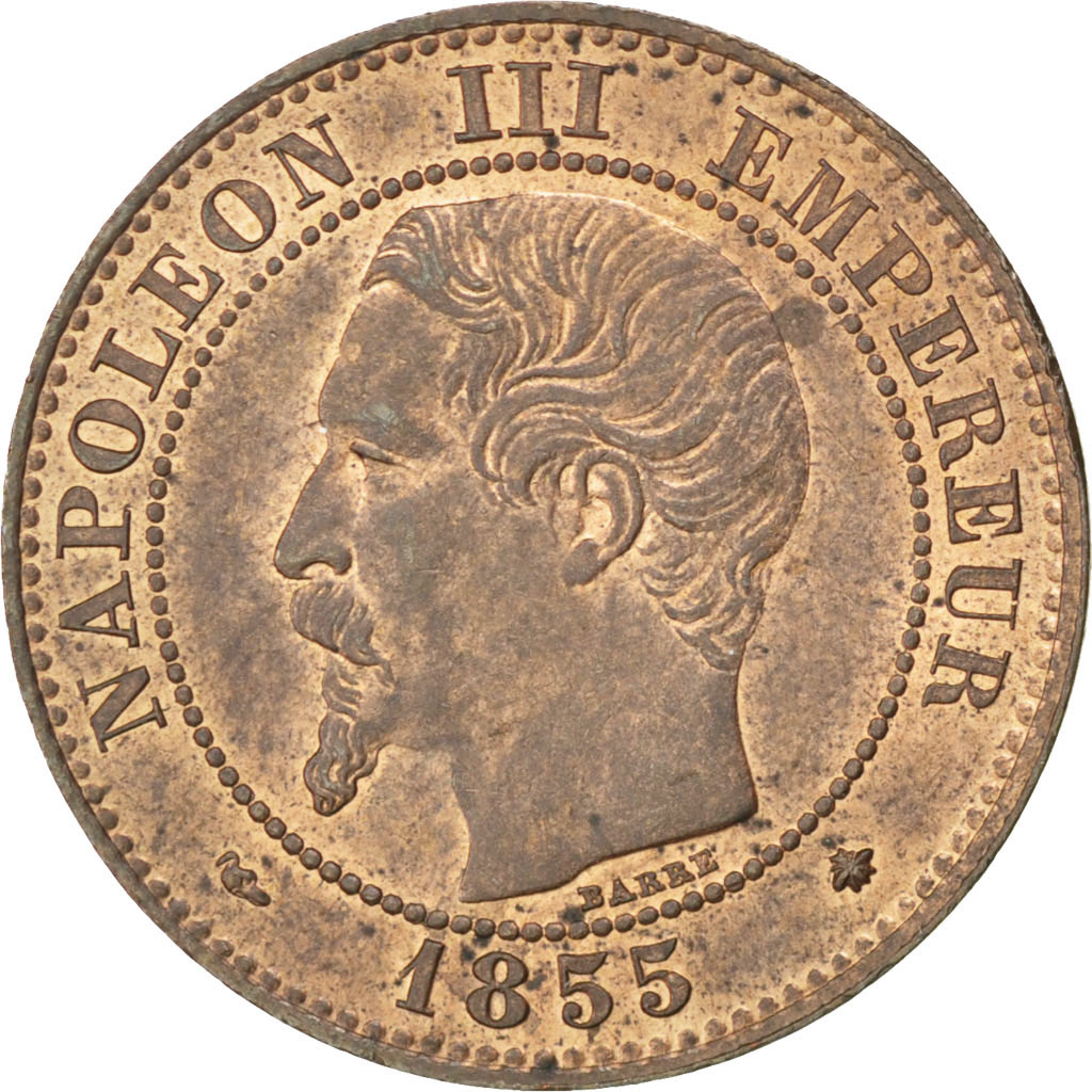 Coin, France, Napoleon III, Napoléon III, 2 Centimes, 1855, Strasbourg, 