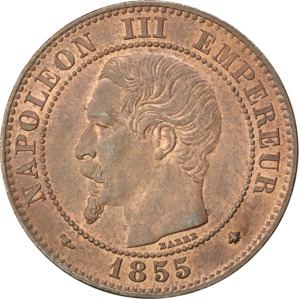 Coin, France, Napoleon III, Napoléon III, 2 Centimes, 1855, Strasbourg, 