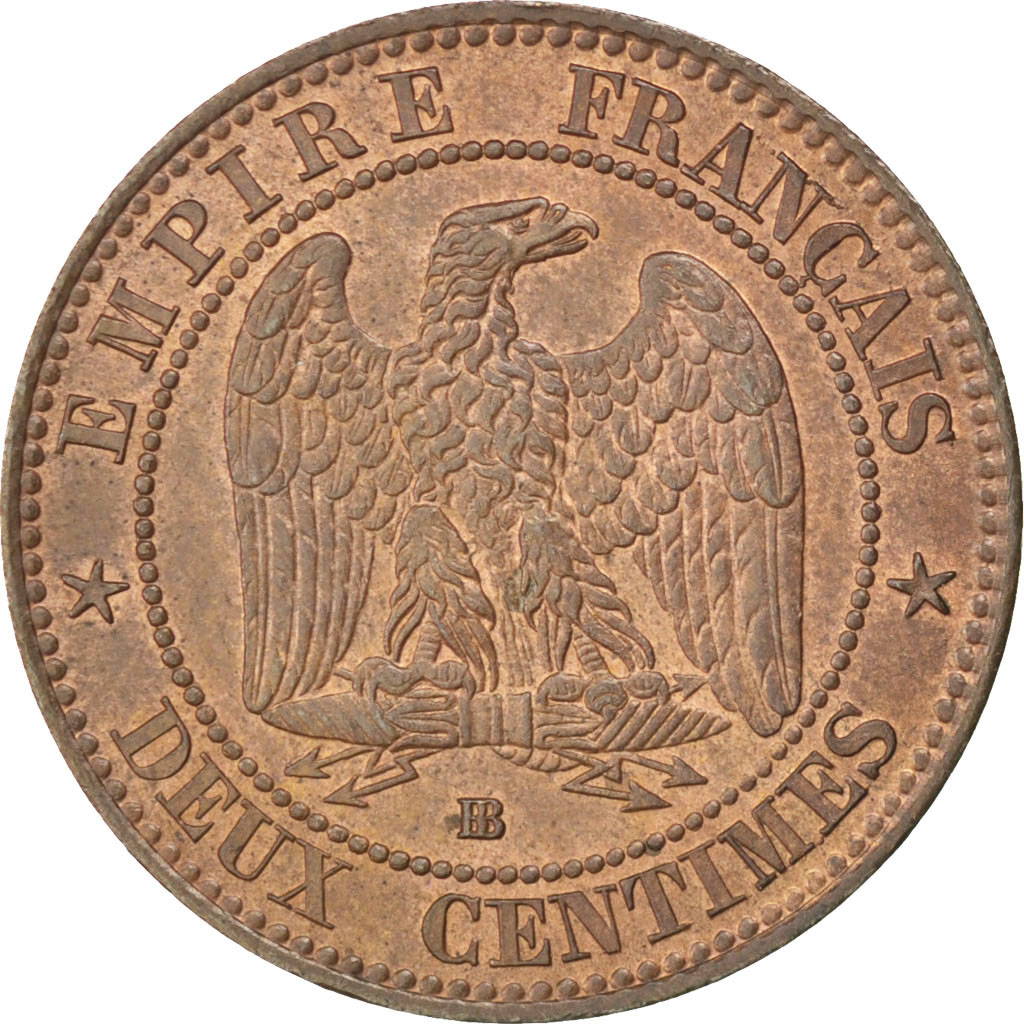 Coin, France, Napoleon III, Napoléon III, 2 Centimes, 1855, Strasbourg, 