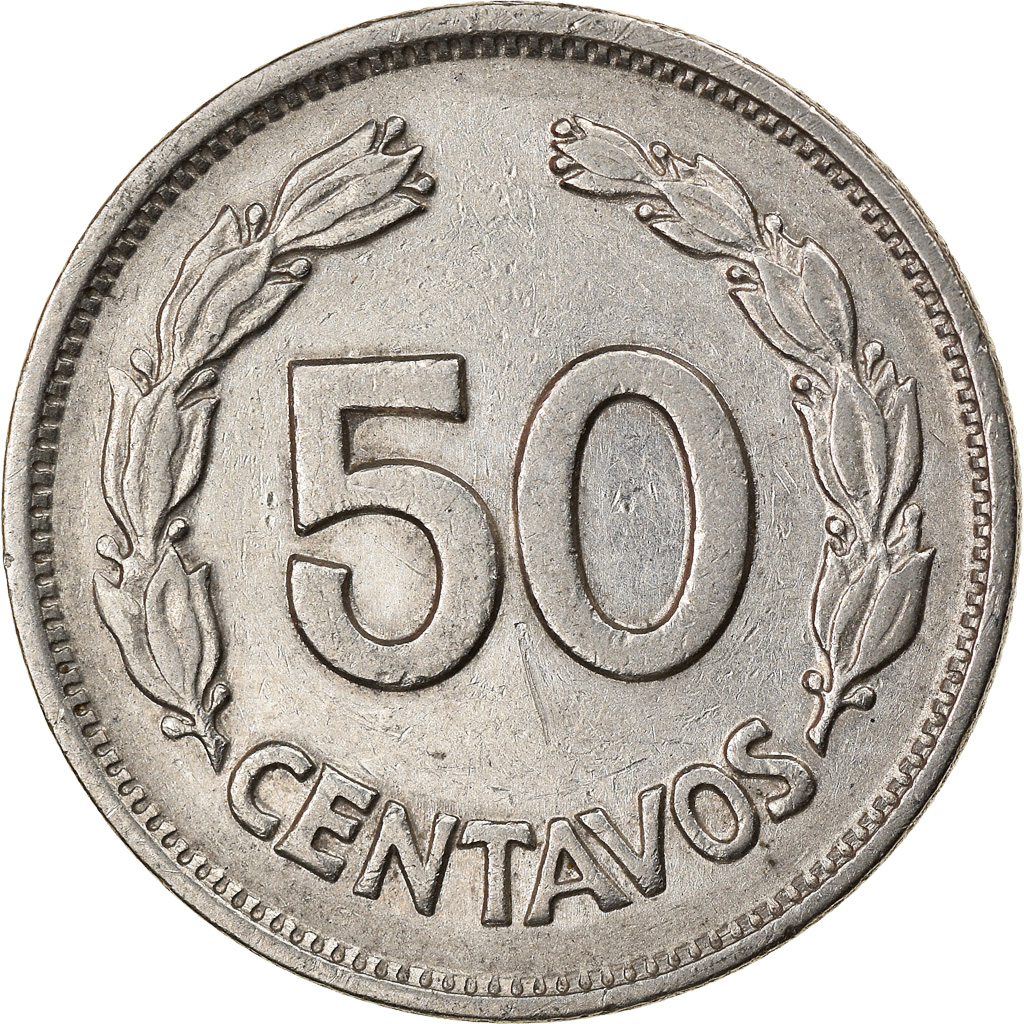 Coin, Ecuador, 50 Centavos, Cincuenta, 1963, , Nickel Clad Steel, KM:81