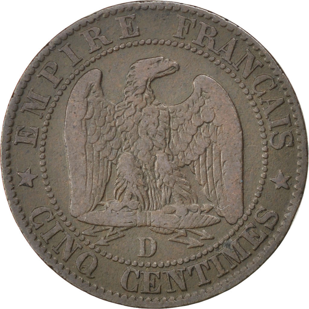 Coin, France, Napoleon III, Napoléon III, 5 Centimes, 1856, Lyon, 