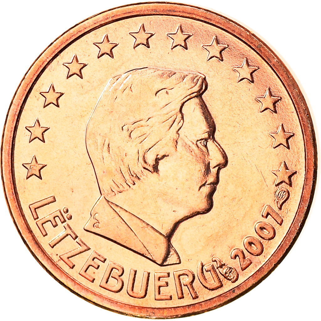 [#824852] Luxemburg, Euro Cent, 2007, Utrecht, STGL, Copper Plated Steel, KM:75