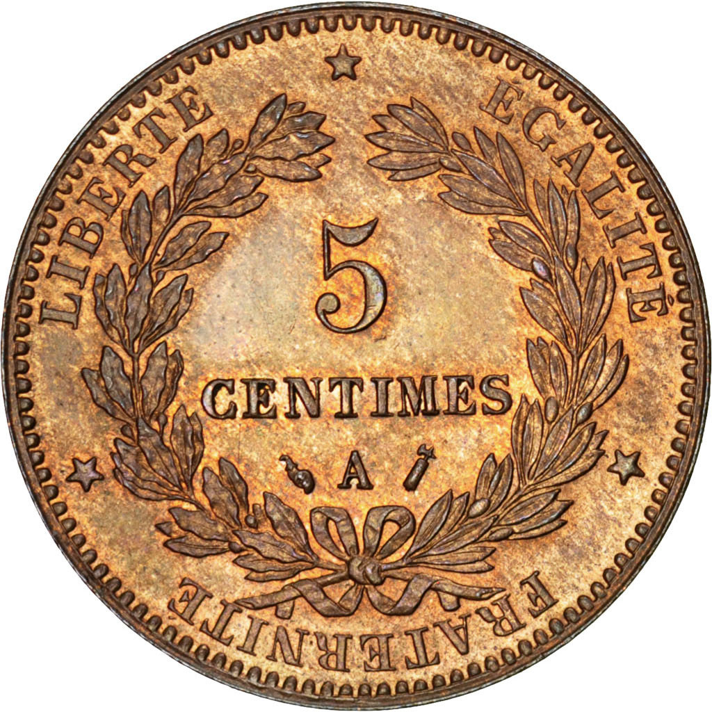 Munten, Frankrijk, Cérès, 5 Centimes, 1888, Paris, UNC-, Bronze, KM:821.1