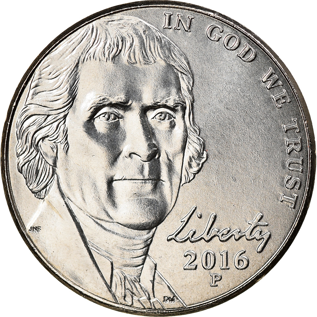 Coin, United States, 5 Cents, 2016, U.S. Mint, , Copper-nickel