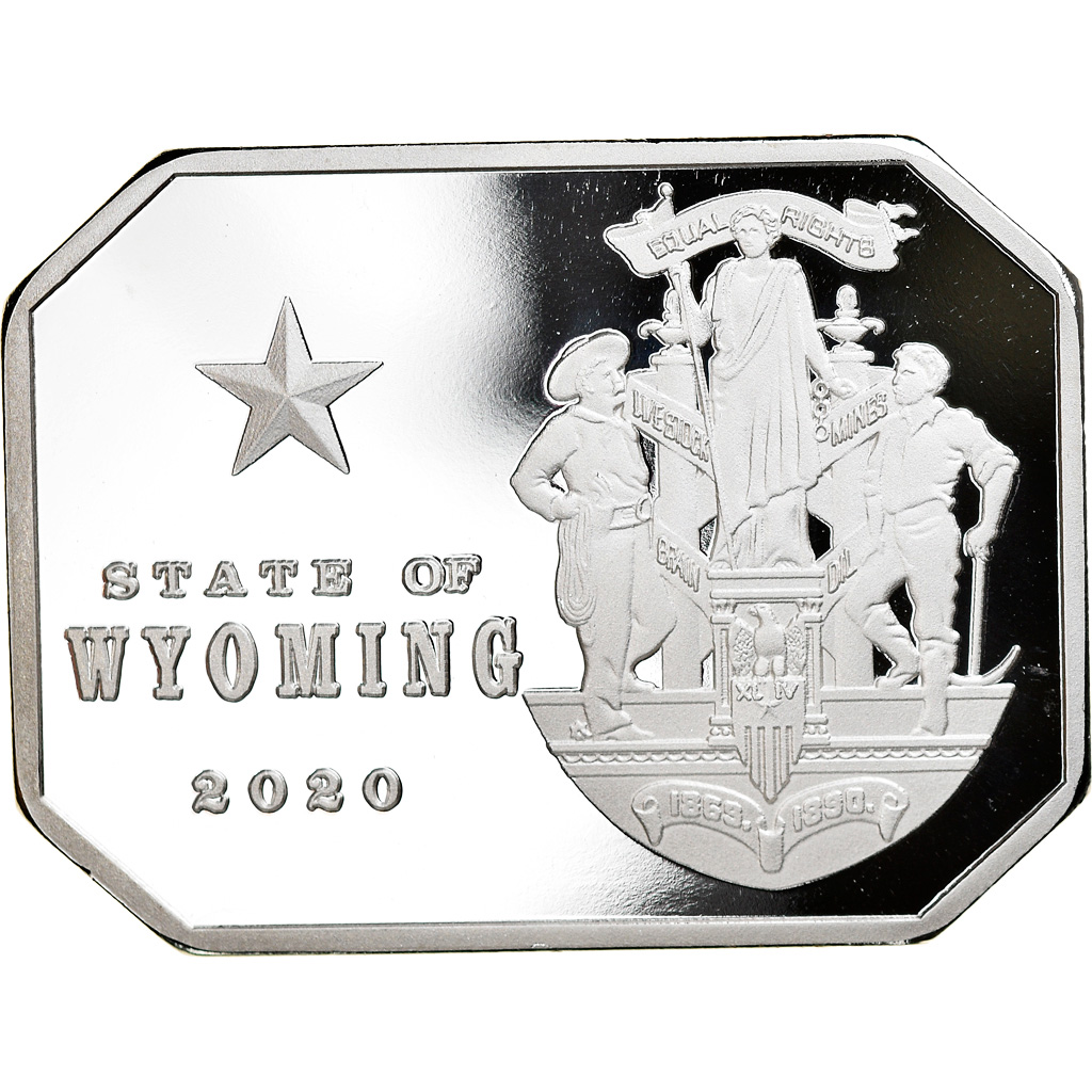 Coin, United States, Wyoming, 20 Dollars, 2020, , Silver Clad
