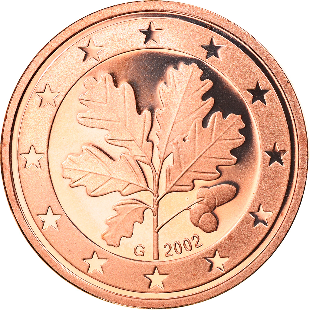 Bundesrepublik Deutschland, 5 Euro Cent, 2002, Karlsruhe, STGL, Copper Plated