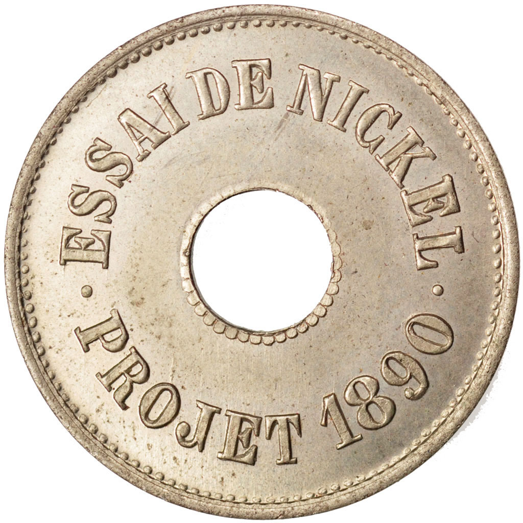 Munten, Frankrijk, 2 Centimes, 1890, PR, Nickel, Gadoury:260.1