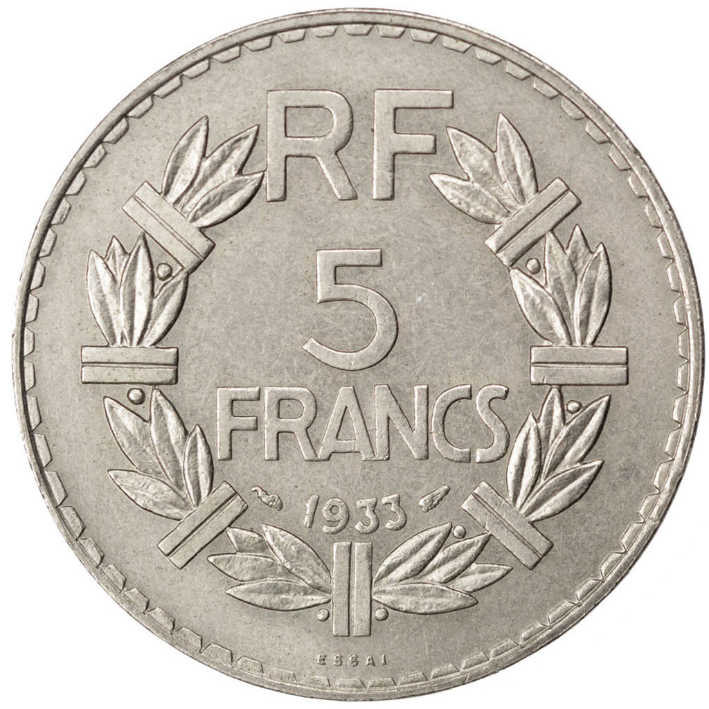 Coin, France, 5 Francs, 1933, , Nickel, KM:E65, Gadoury:760