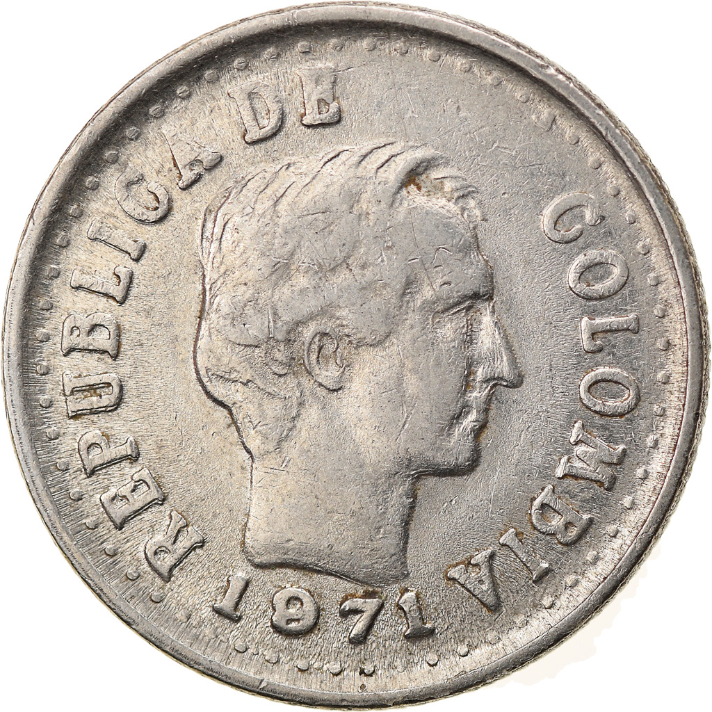 Coin, Colombia, 20 Centavos, 1971, , Nickel Clad Steel, KM:245