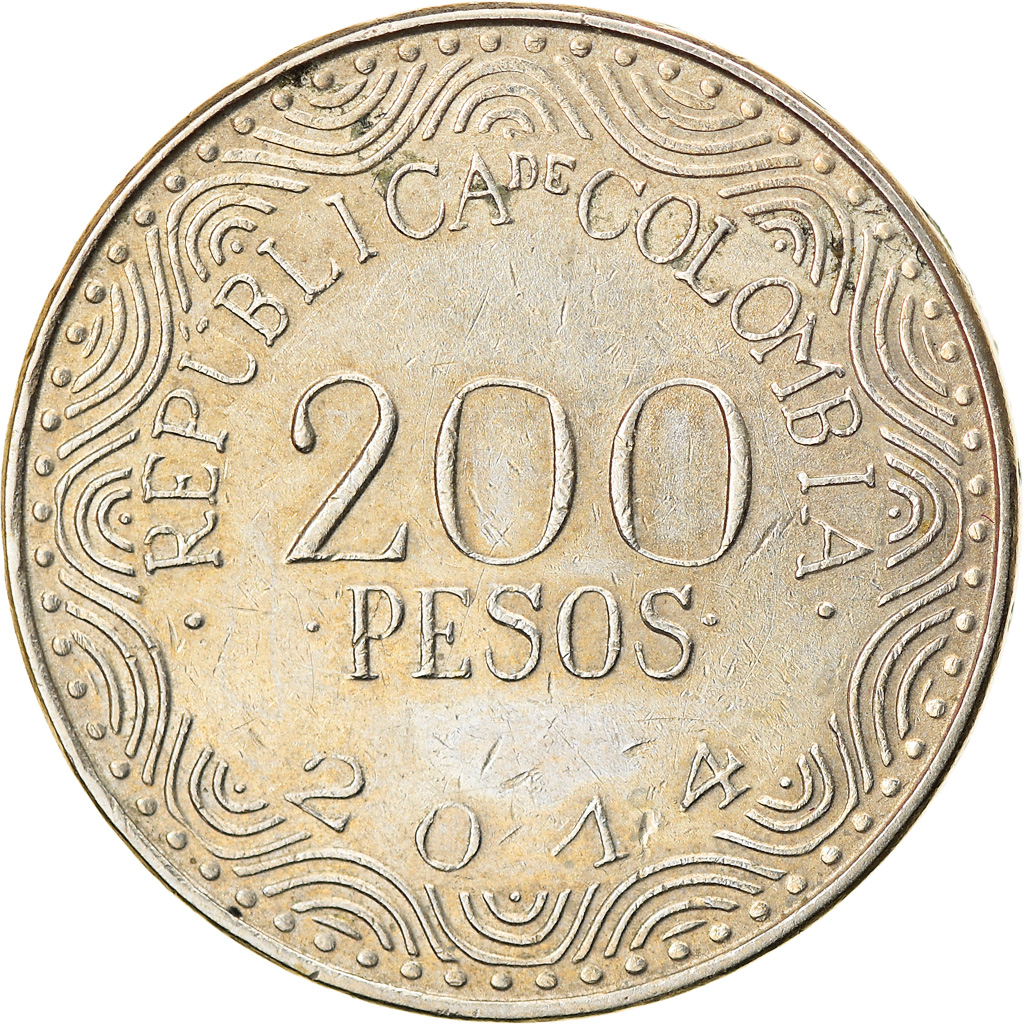 Coin, Colombia, 200 Pesos, 2014, , Copper-Nickel-Zinc, KM:297