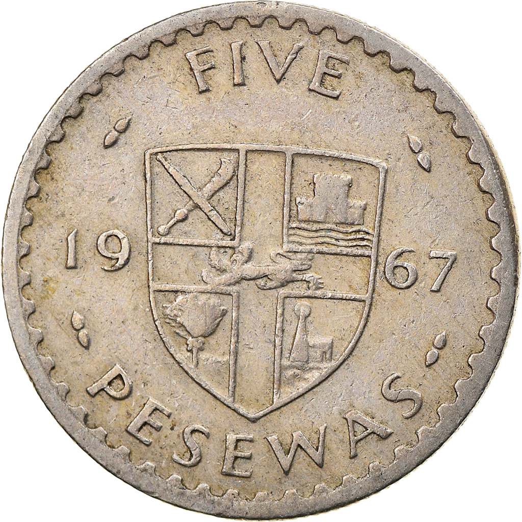 Münze, Ghana, 5 Pesewas, 1967, SS, Copper-nickel, KM:15
