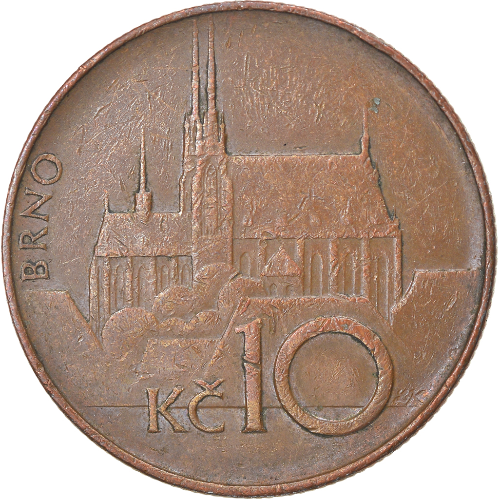 Coin, Czechoslovakia, 10 Korun, 1993, , Nickel-Bronze, KM:139.1