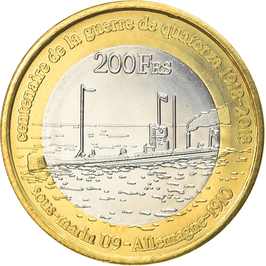 Coin, France, 200 Francs, 2018, Glorieuses, , Bi-Metallic
