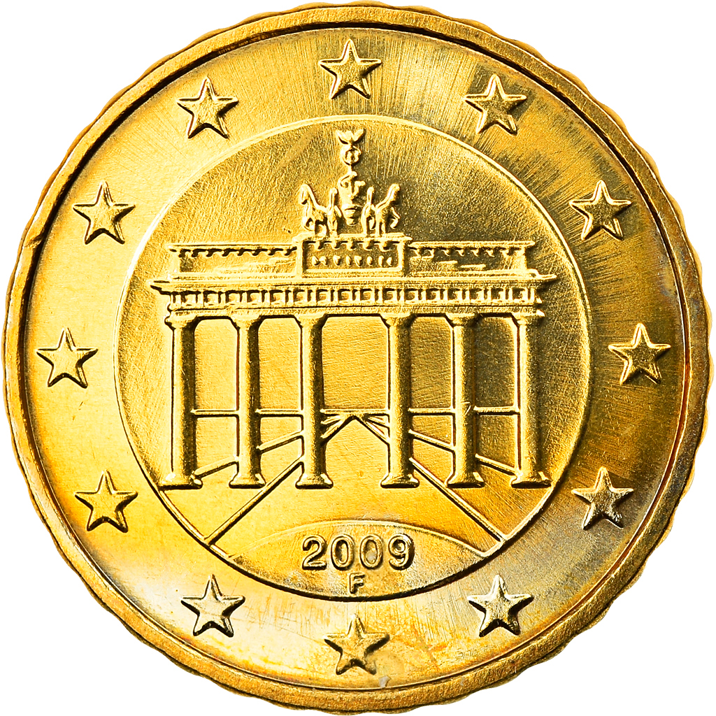 Bundesrepublik Deutschland, 10 Euro Cent, 2009, Stuttgart, UNZ, Messing, KM:254