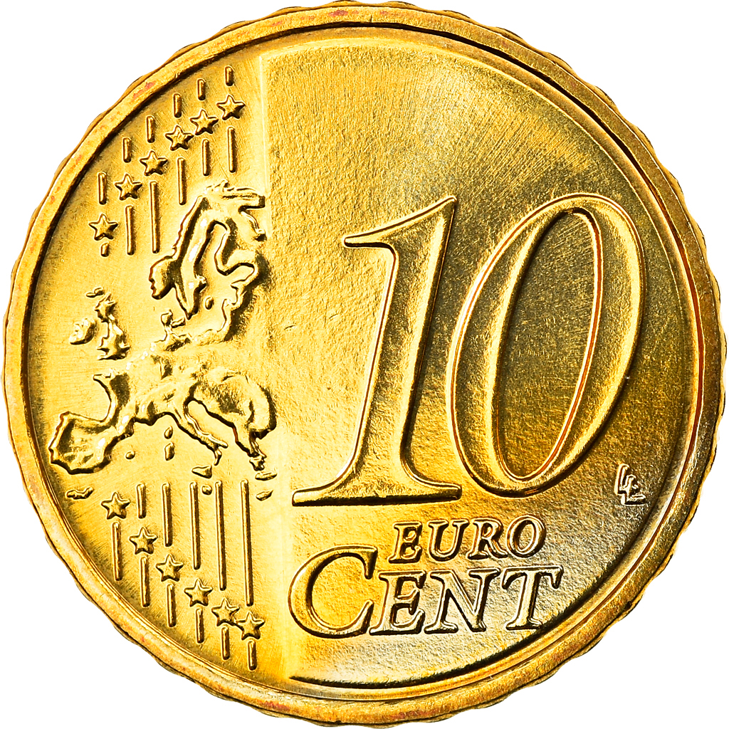 Bundesrepublik Deutschland, 10 Euro Cent, 2009, Stuttgart, UNZ, Messing, KM:254