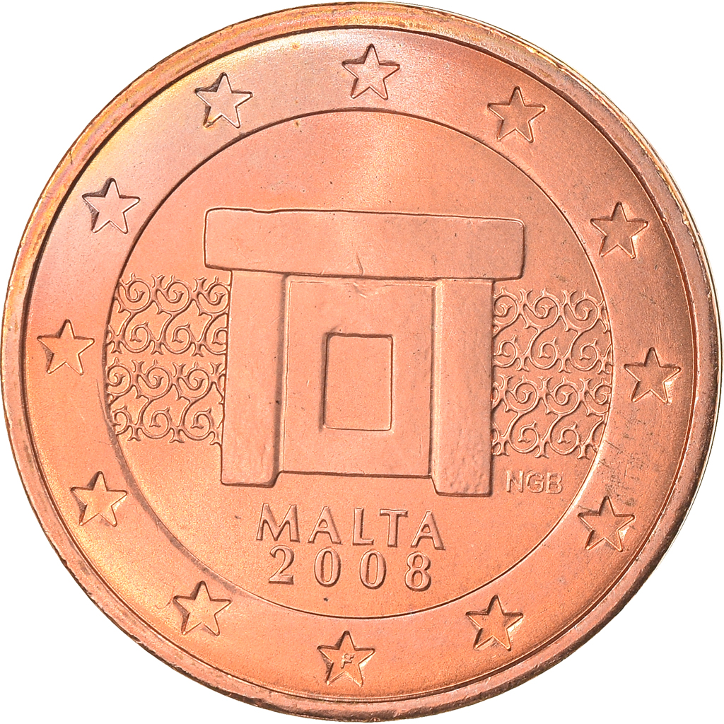 Malta, 2 Euro Cent, 2008, Paris, UNZ, Copper Plated Steel, KM:126