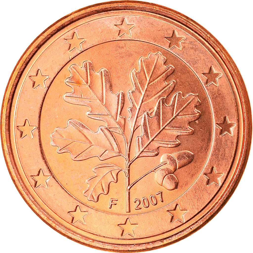 [#831384] Bundesrepublik Deutschland, 5 Euro Cent, 2007, Stuttgart, UNZ, Copper 