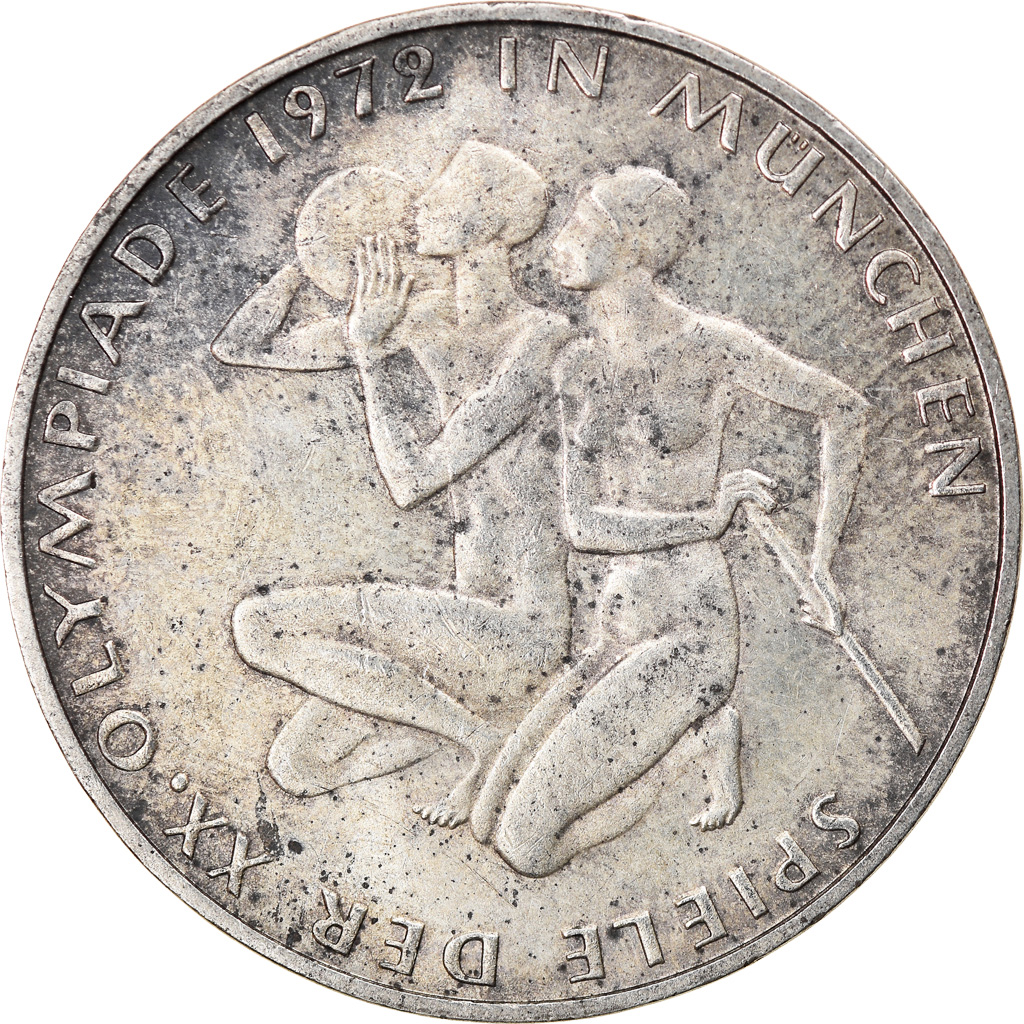 Coin, GERMANY - FEDERAL REPUBLIC, 10 Mark, 1972, Karlsruhe, , Silver