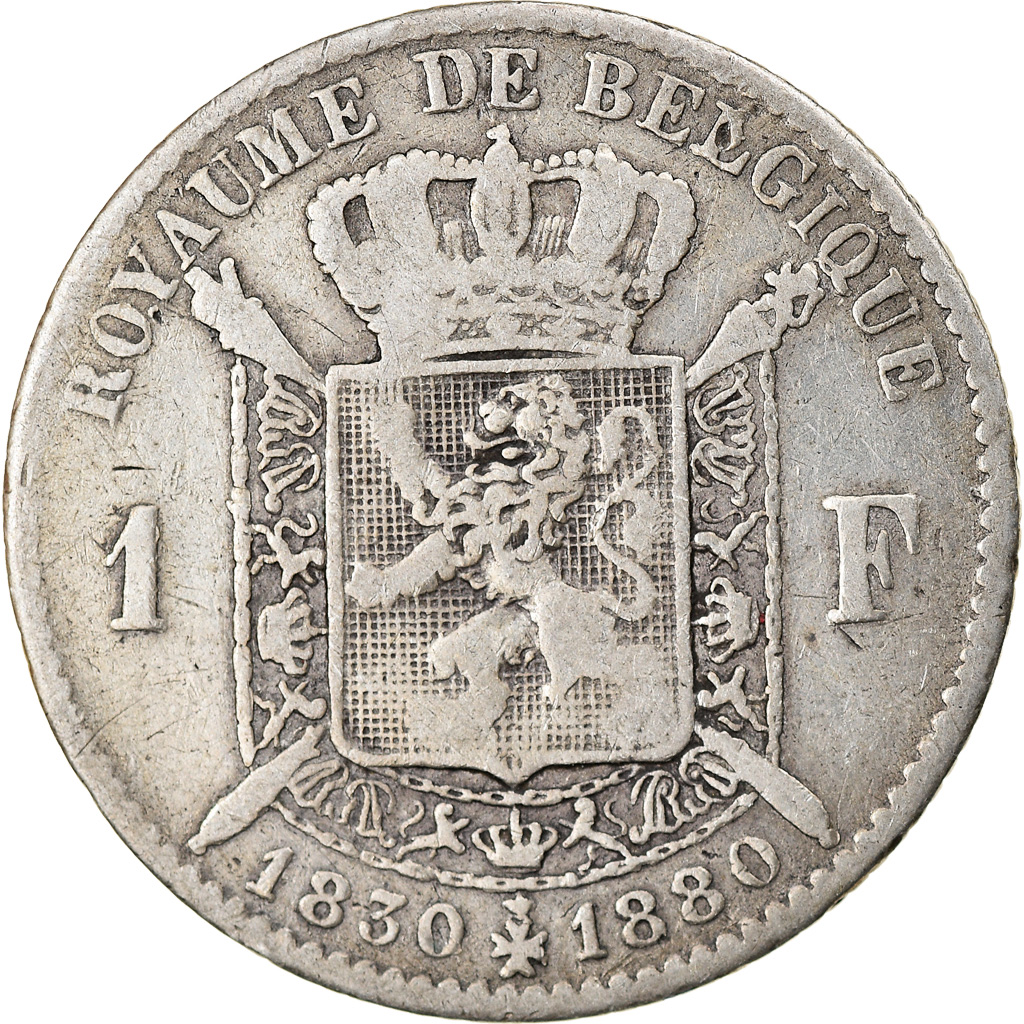 Coin, Belgium, Leopold II, Franc, 1880, , Silver, KM:38