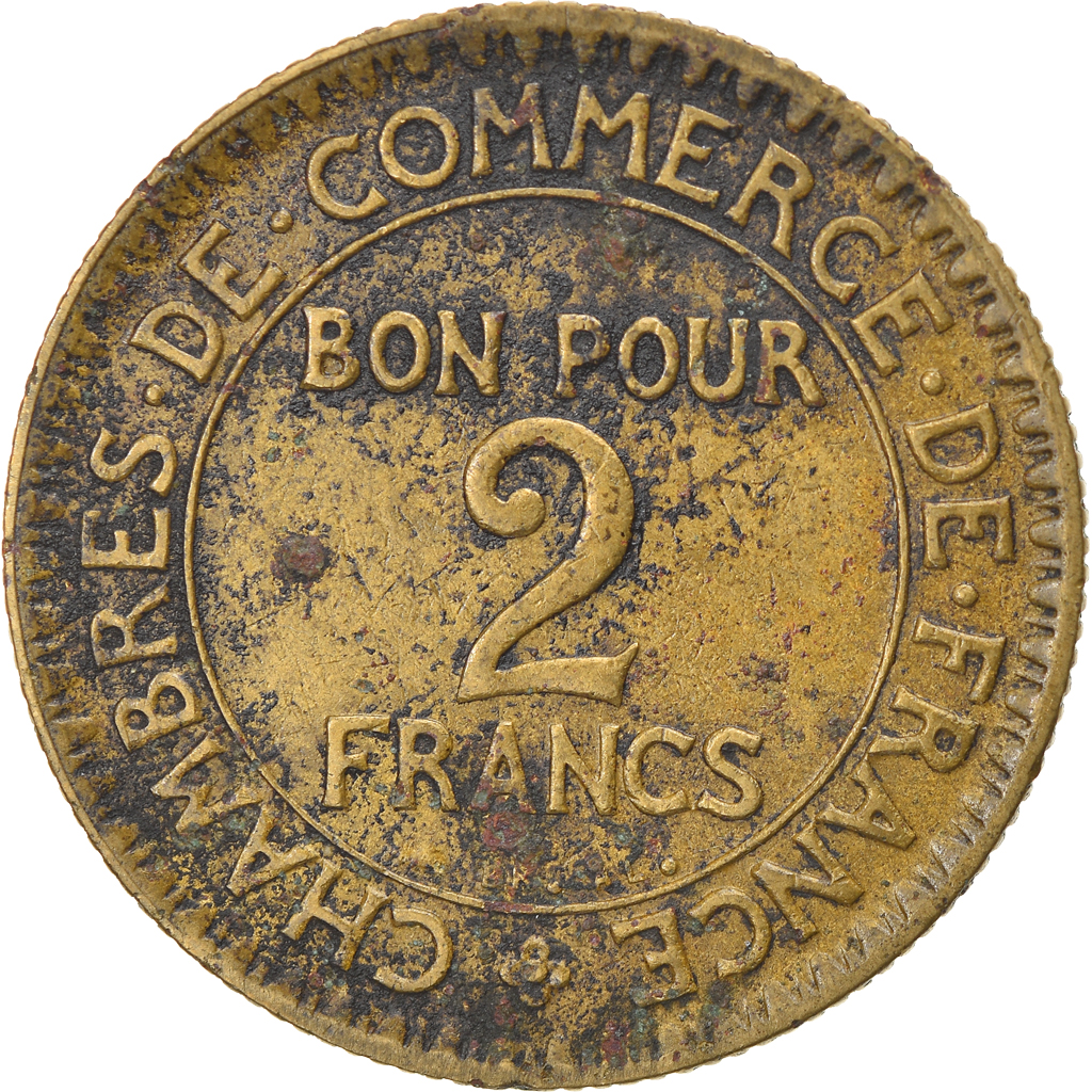 Coin, France, Chambre de commerce, 2 Francs, 1923, Paris, 