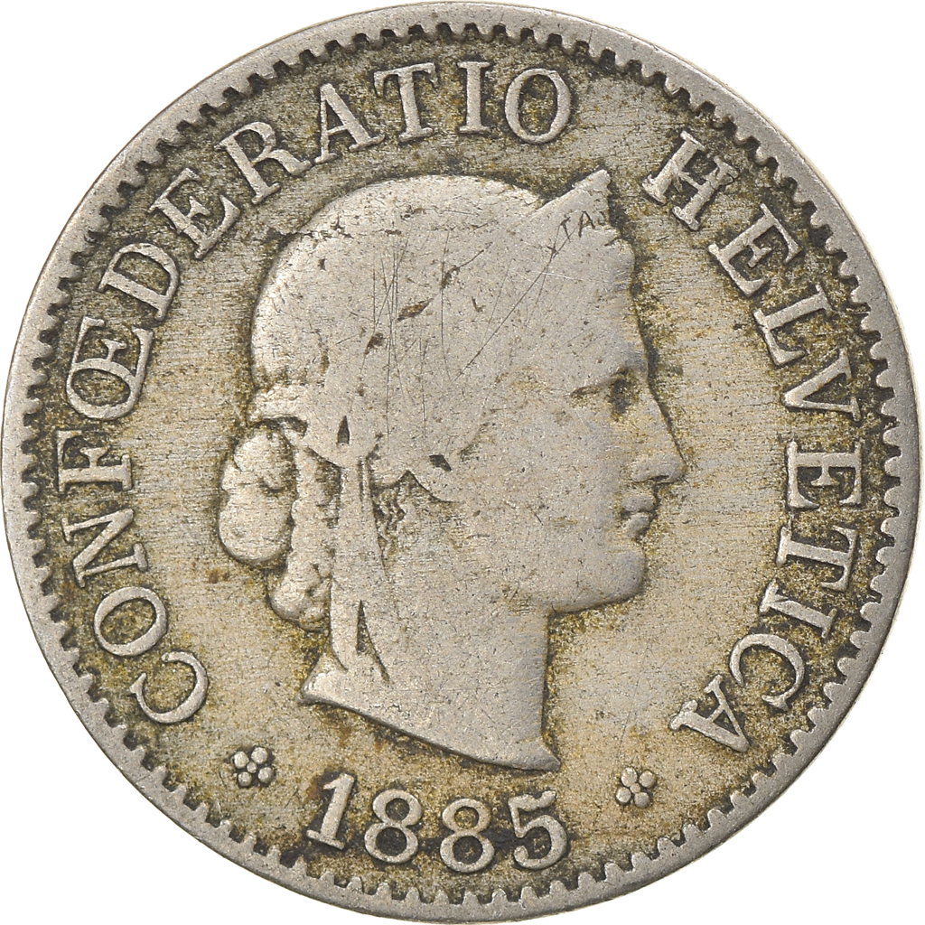 Coin, Switzerland, 5 Rappen, 1885, Bern, , Copper-nickel, KM:26