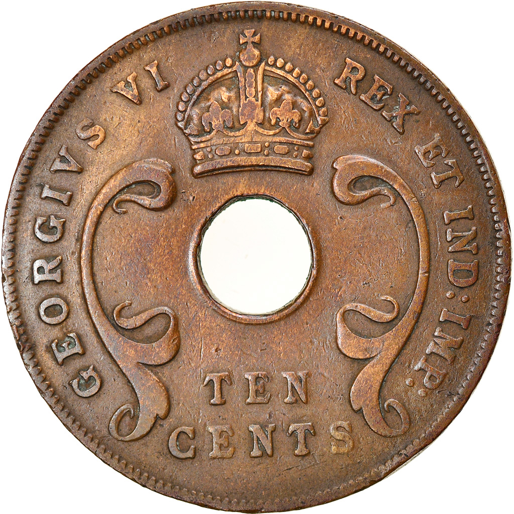 Coin, EAST AFRICA, George VI, 10 Cents, 1941, , Bronze, KM:26.1