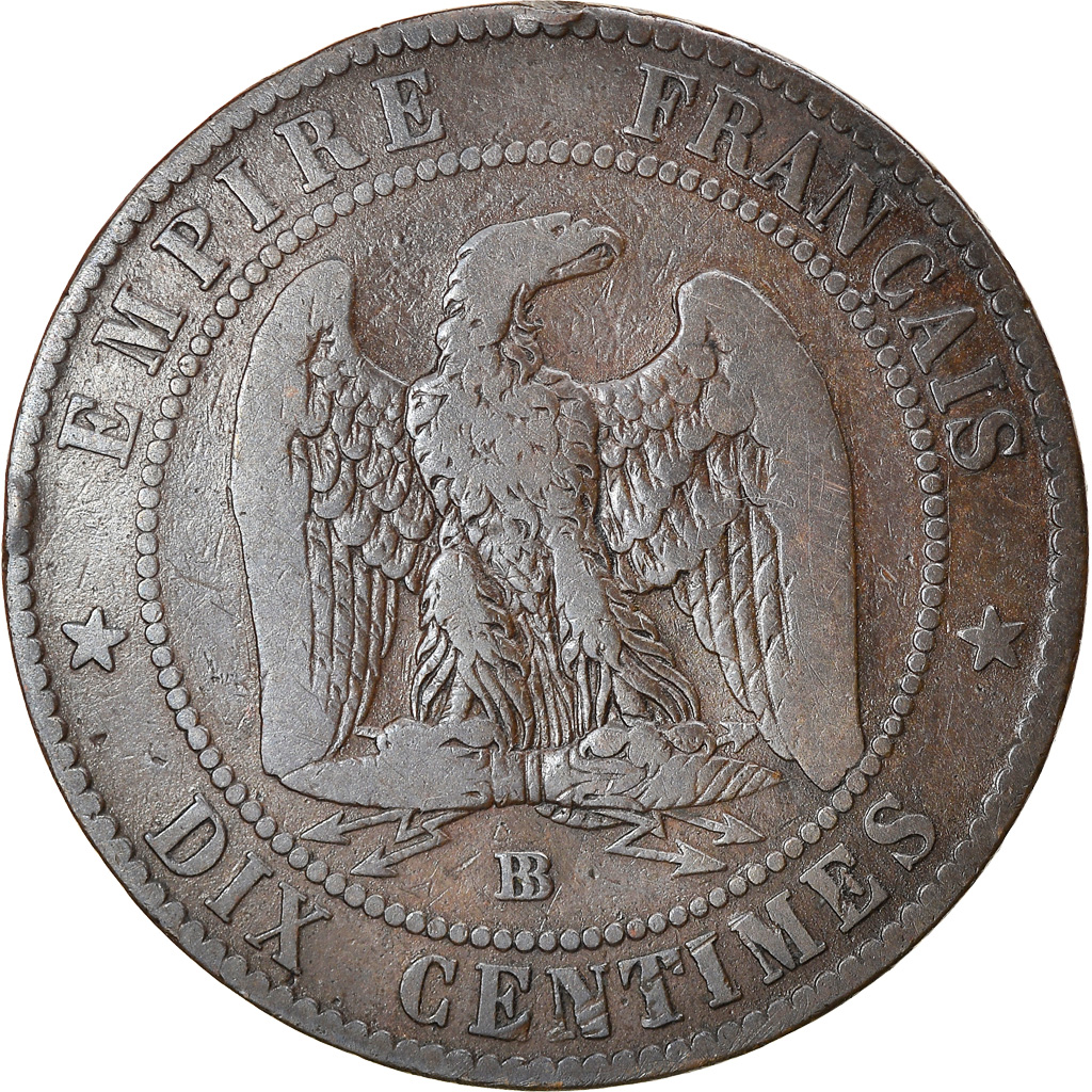 Coin, France, Napoleon III, Napoléon III, 10 Centimes, 1854, Strasbourg
