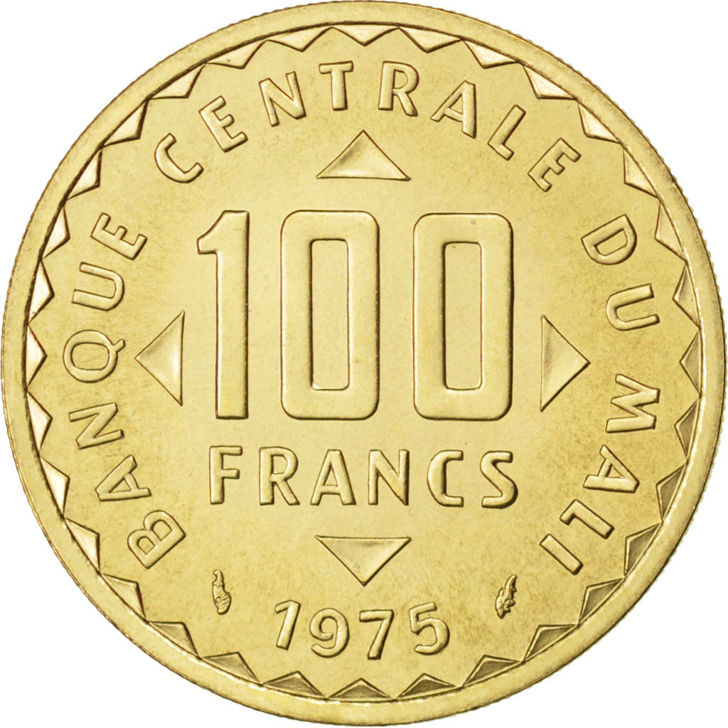 Coin, Mali, 100 Francs, 1975, , Nickel-brass, KM:E2